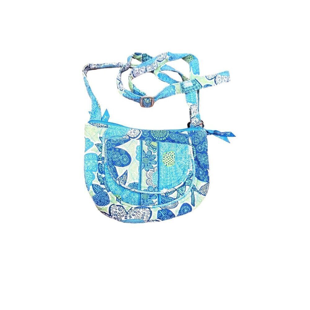 Vera Bradley Quilted Cotton Crossbody‎ Bag With Adjustable Strap & Front Pocket